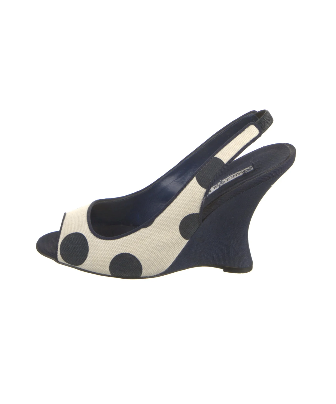 Manolo Blahnik Canvas Polka Dot Espadrilles
