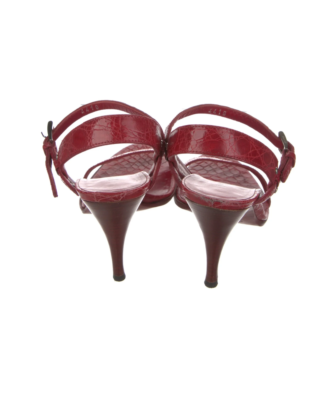 Prada Red Snakeskin Sandals