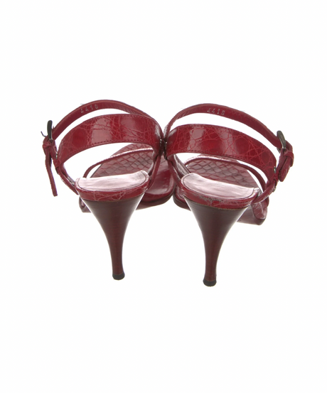 Prada Red Snakeskin Sandals