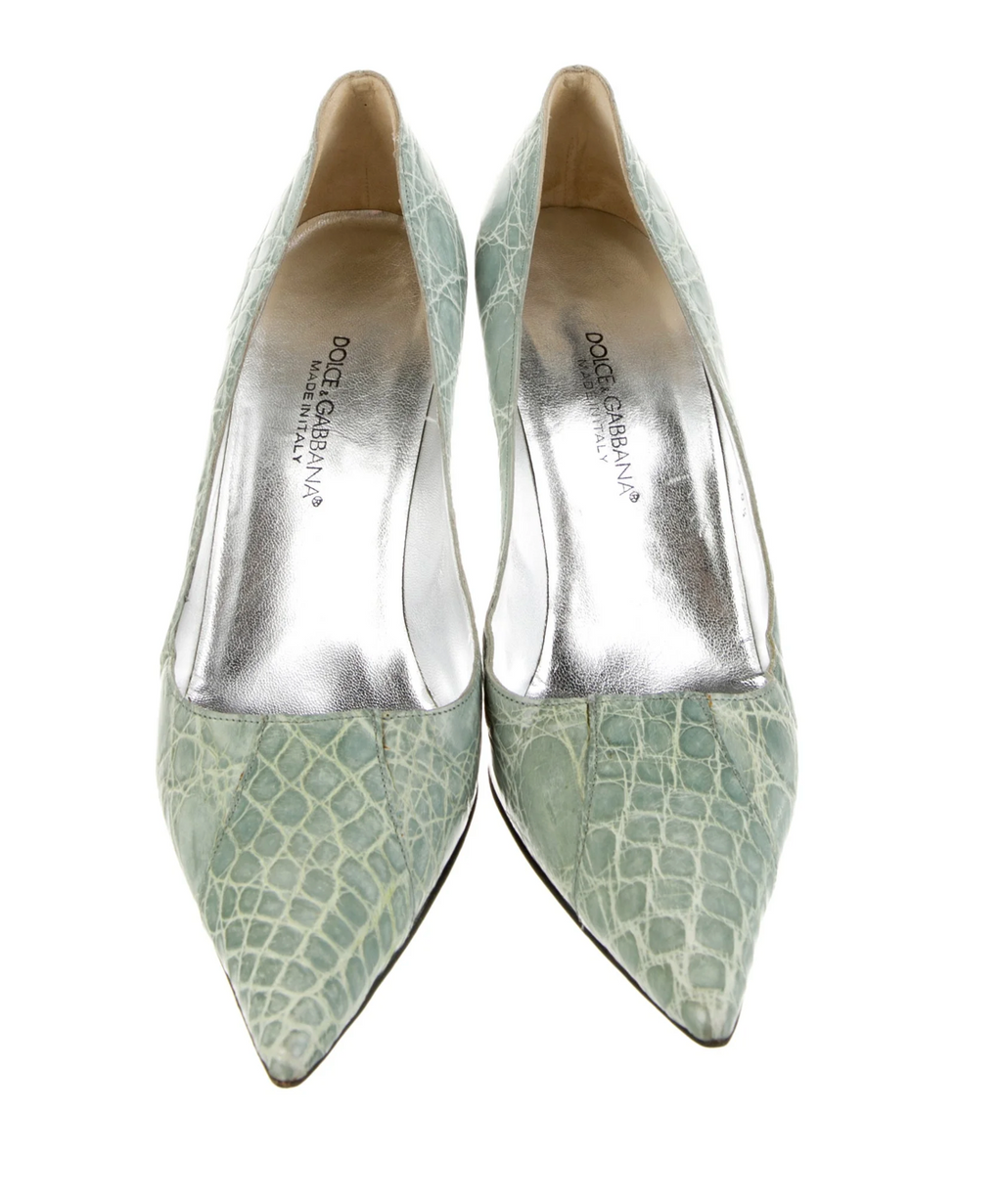 Dolce & Gabbana Seafoam Leather Pumps