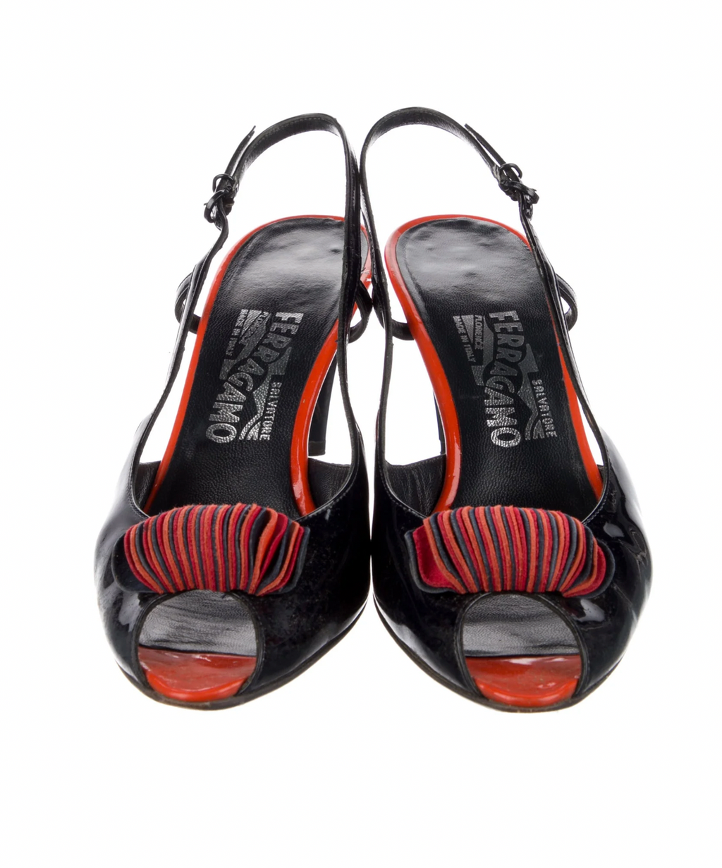 Salvatore Ferragamo Patent Leather Slingbacks