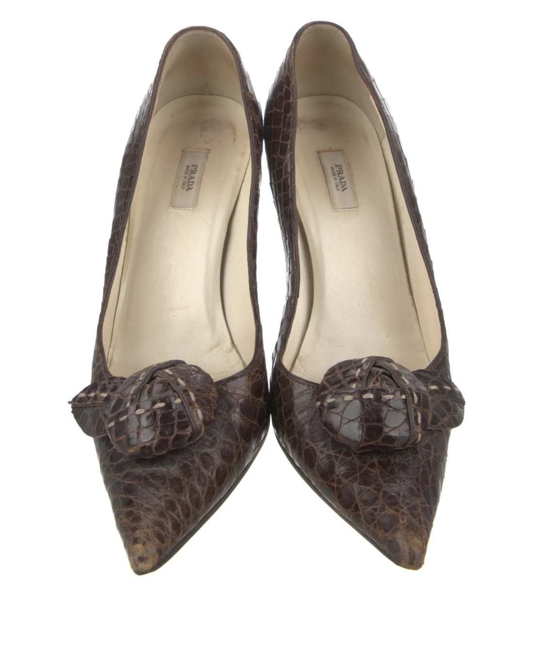 Brown Prada Vintage Floral Pumps