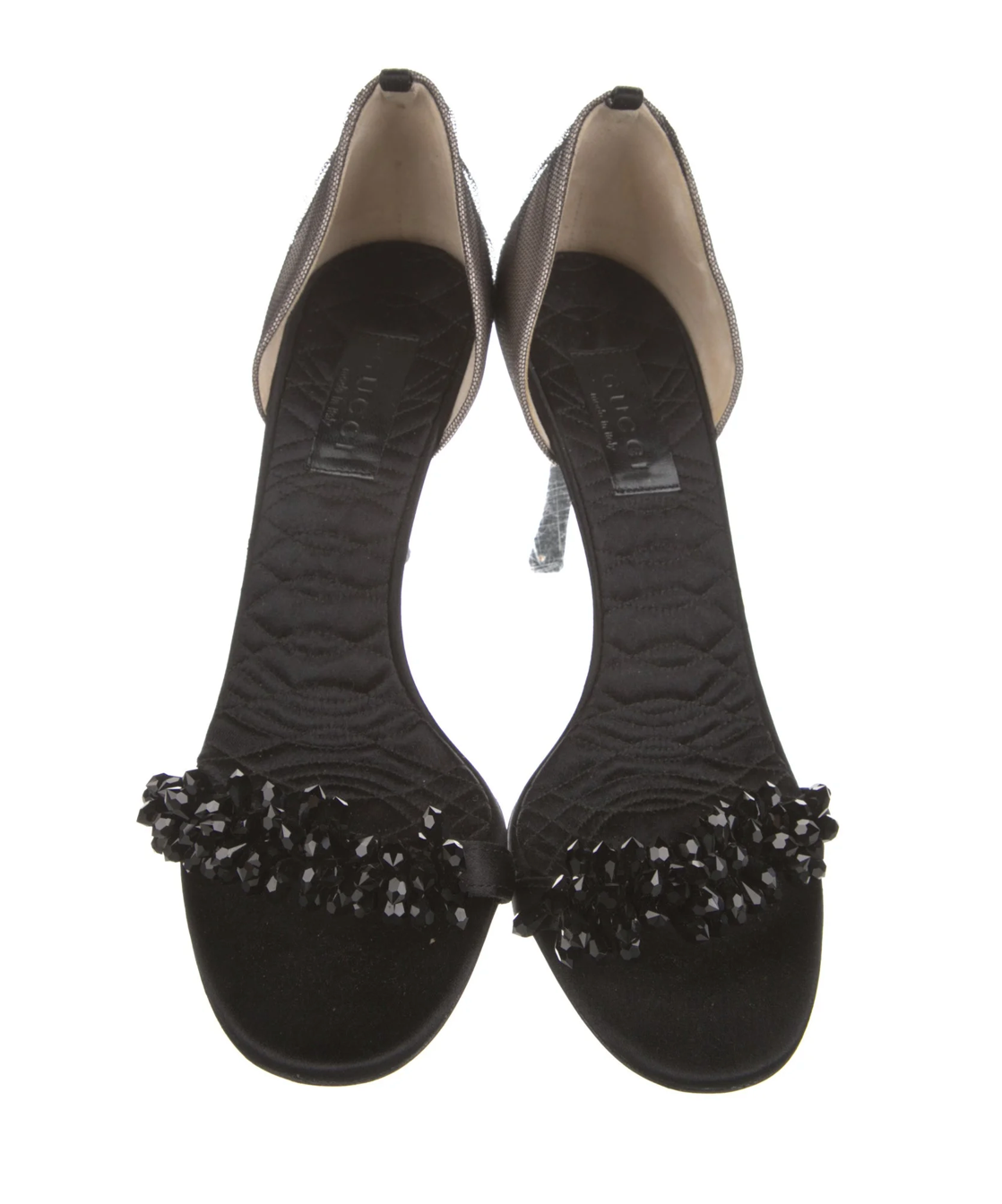 Gucci Embellished Mesh & Beaded Heels