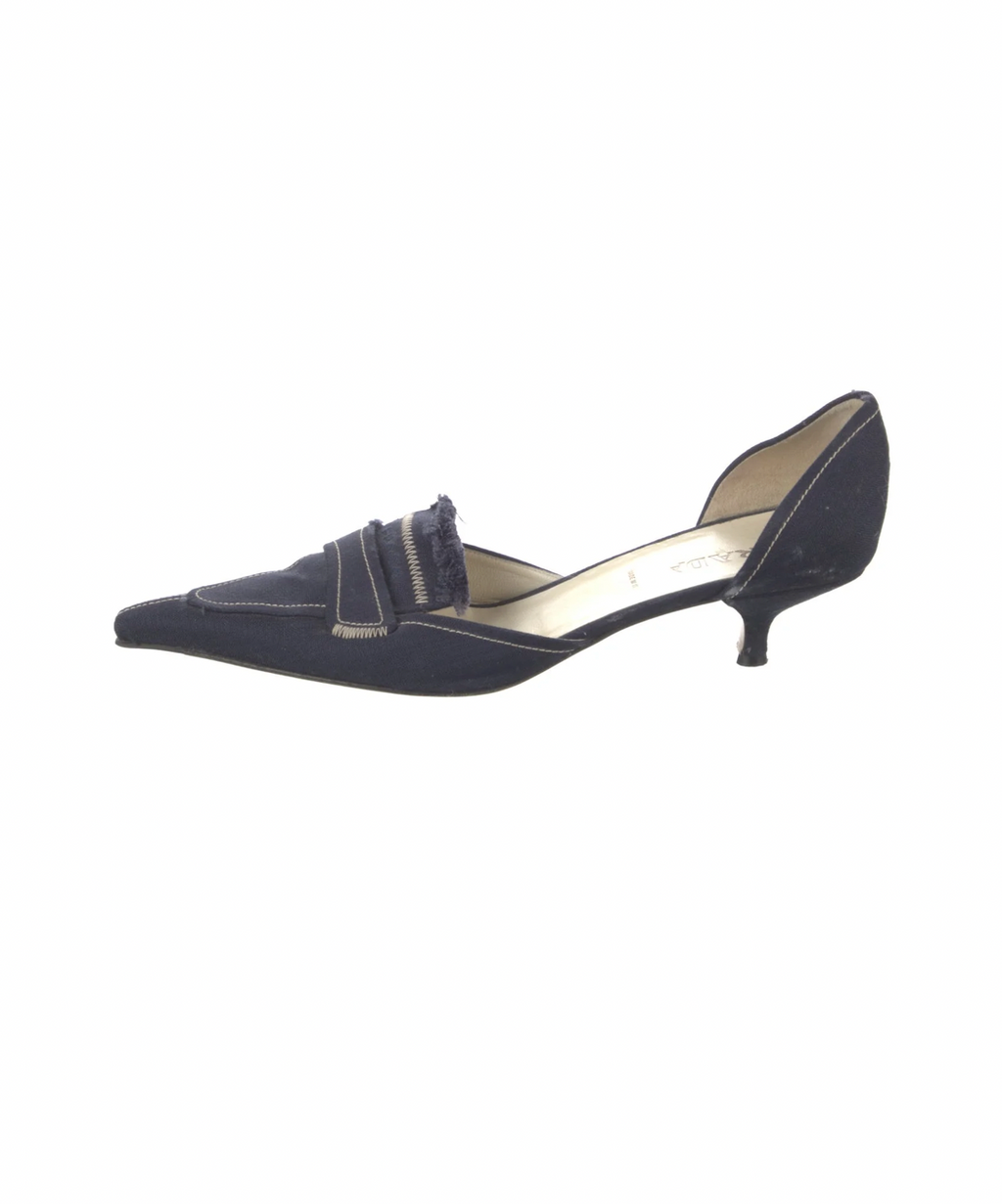 Prada Denim Kitten Heels