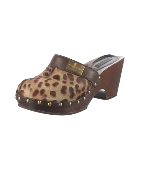 Dolce & Gabbana Faux Ponyhair Cheetah Mules