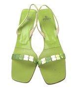 Fendi Green Mother of Pearl Slingbacks
