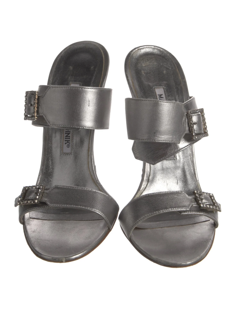 Manolo Blahnik Silver Sandals