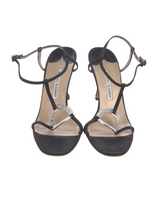 Manolo Blahnik Crystal T-Strap Sandals