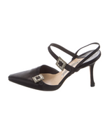 Manolo Blahnik Crystal Embellishment Slingbacks