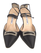 Manolo Blahnik Satin Strappy Pumps