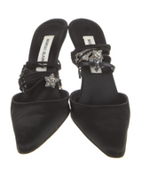Manolo Blahnik Satin Star Embellishmented Strappy Heels