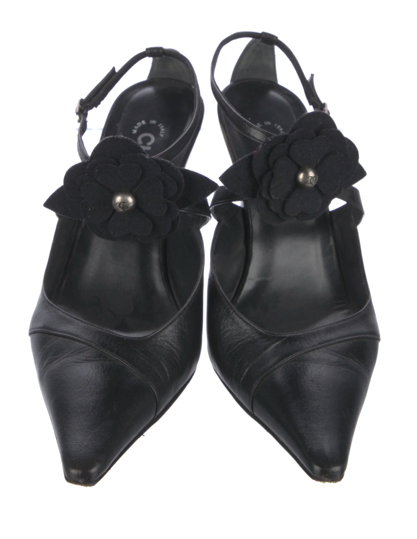 Chanel 2003 Floral T-Strap Pumps