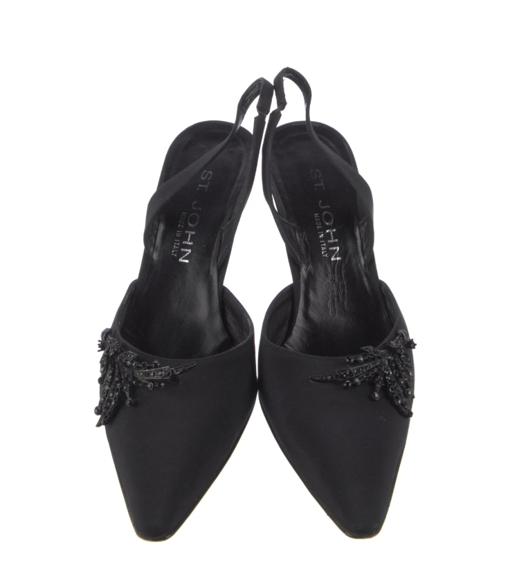 St. John Satin Embellished Pumps