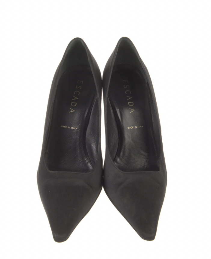 Escada Satin Crystal Heel Pumps