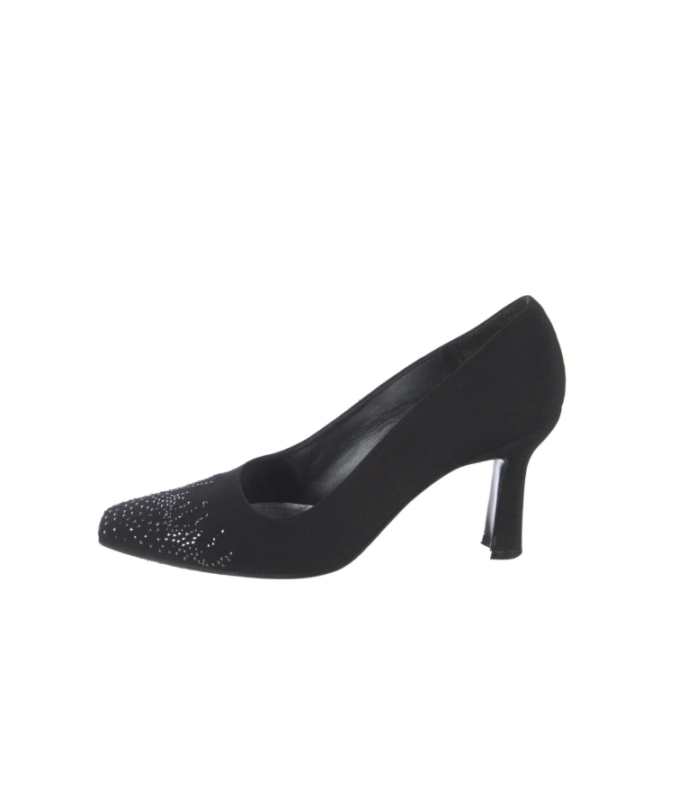 Stuart Weitzman Black Crystal Embellished Pumps
