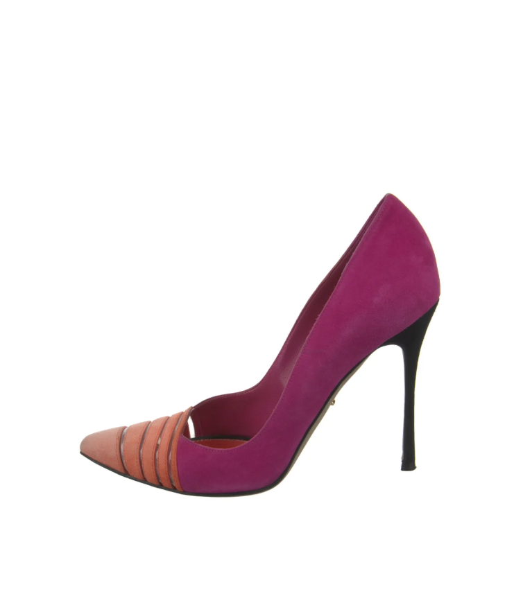 Sergio Rossi Suede Colorblock Pumps
