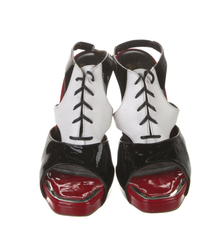 Donald Pliner Patent Leather Color Block Pumps