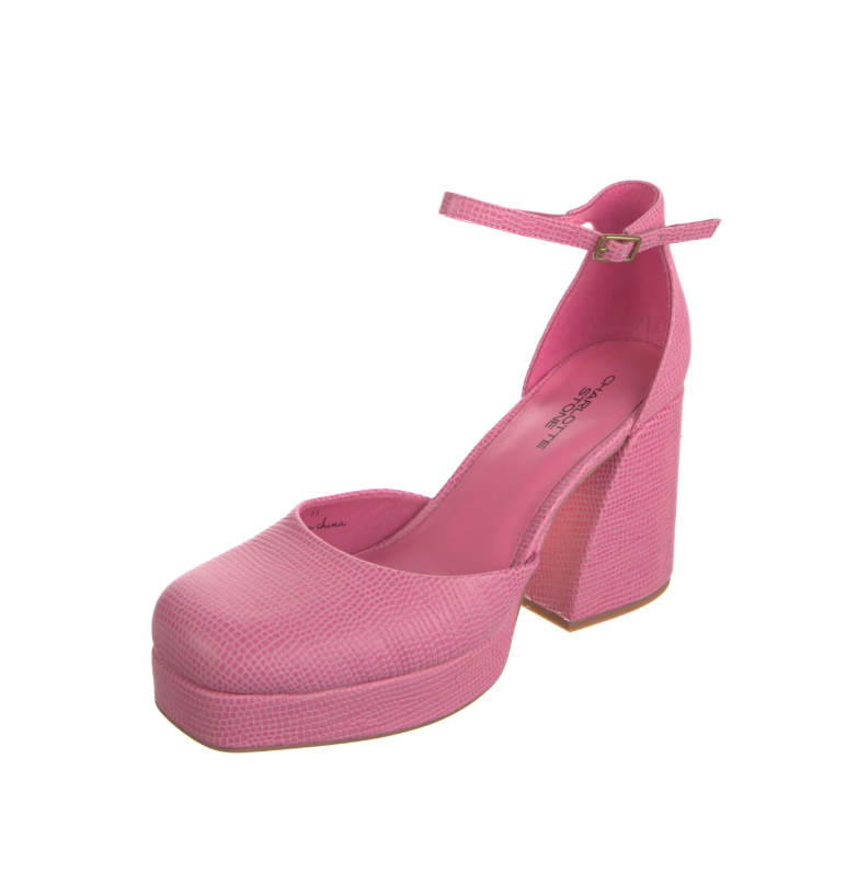 Charlotte Stone Pink Platform Pumps