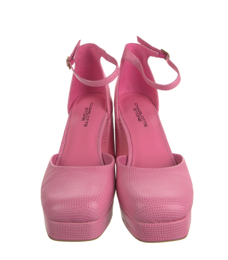 Charlotte Stone Pink Platform Pumps