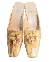 Fendi Snakeskin Flower Heel