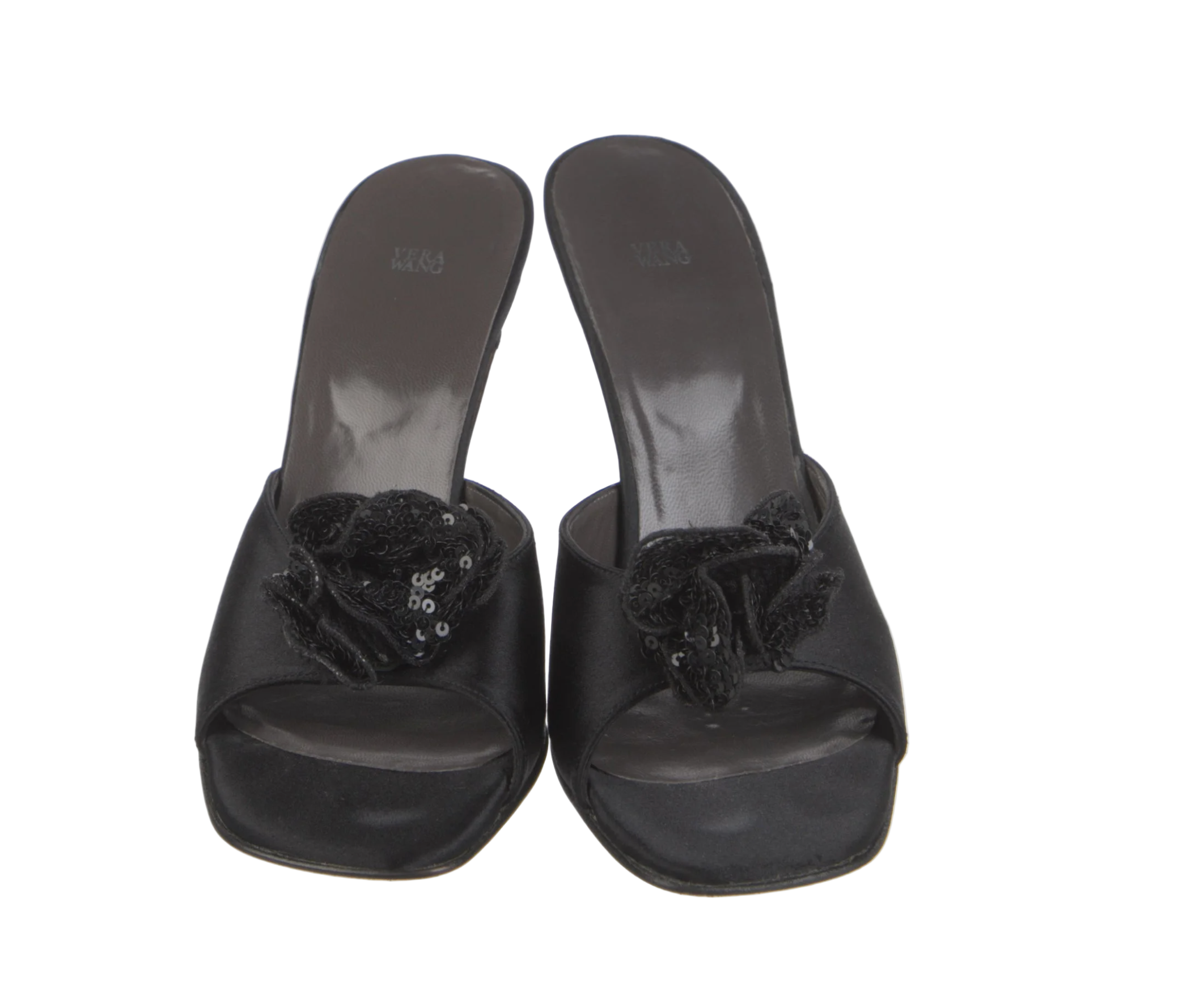 Vera Wang Satin Embellished Mules