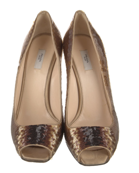 Prada Sequined Embellished Pumps, EU 38.5