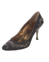 Dolce & Gabbana Embroidered Plaid Pumps, EU 39