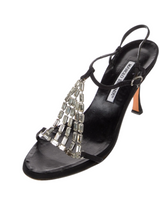Manolo Blahnik Crystal Slingbacks, EU 38