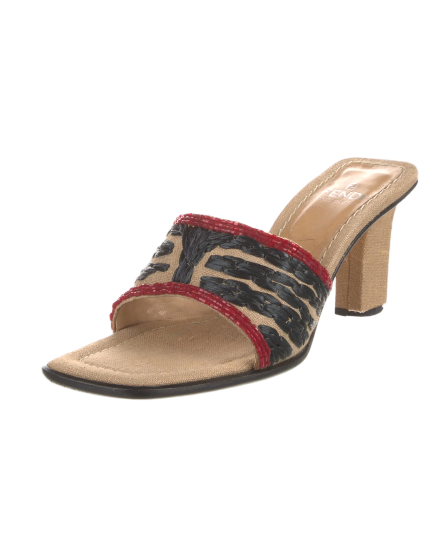 Fendi Canvas Printed Mules