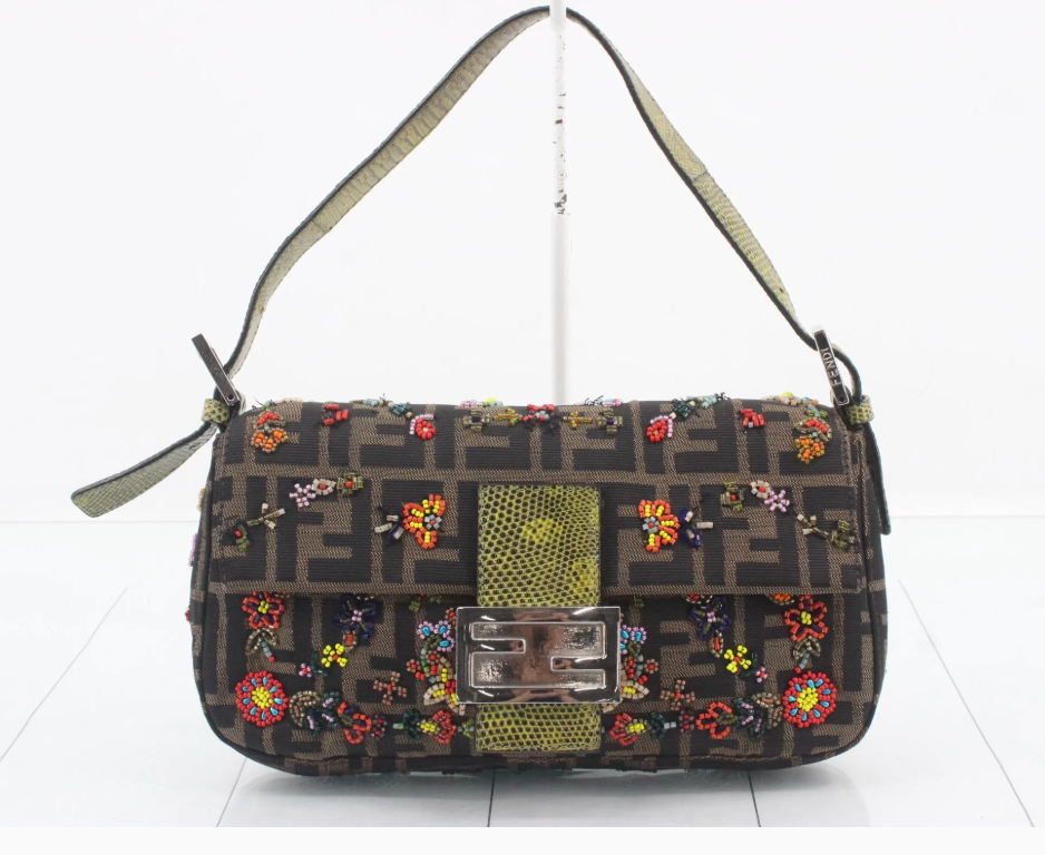 Fendi Beaded Floral Baugette
