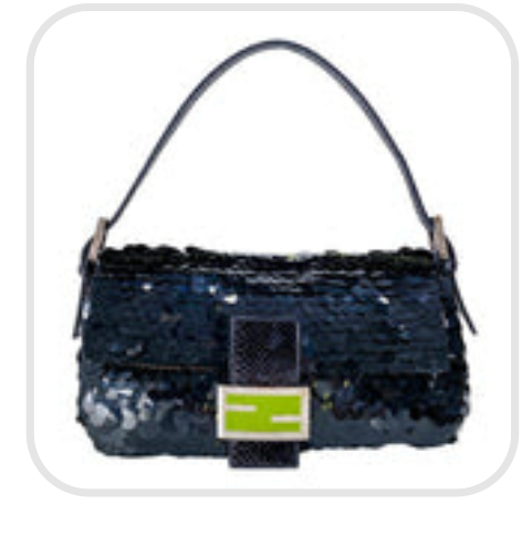 Baguette Black Sequin Shoulder Bag