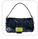 Baguette Black Sequin Shoulder Bag