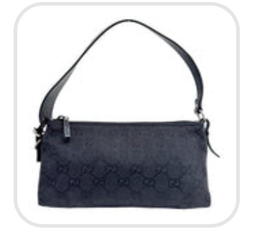 Black GG Canvas Pouch Bag