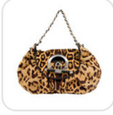 Jazzclub Brown Leopard Print Pony Hair Shoulder Bag