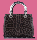 Dior Lady Pony Hair Leopard Print Handbag