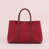 Hermès Garden Party Canvas Tote in Rouge H