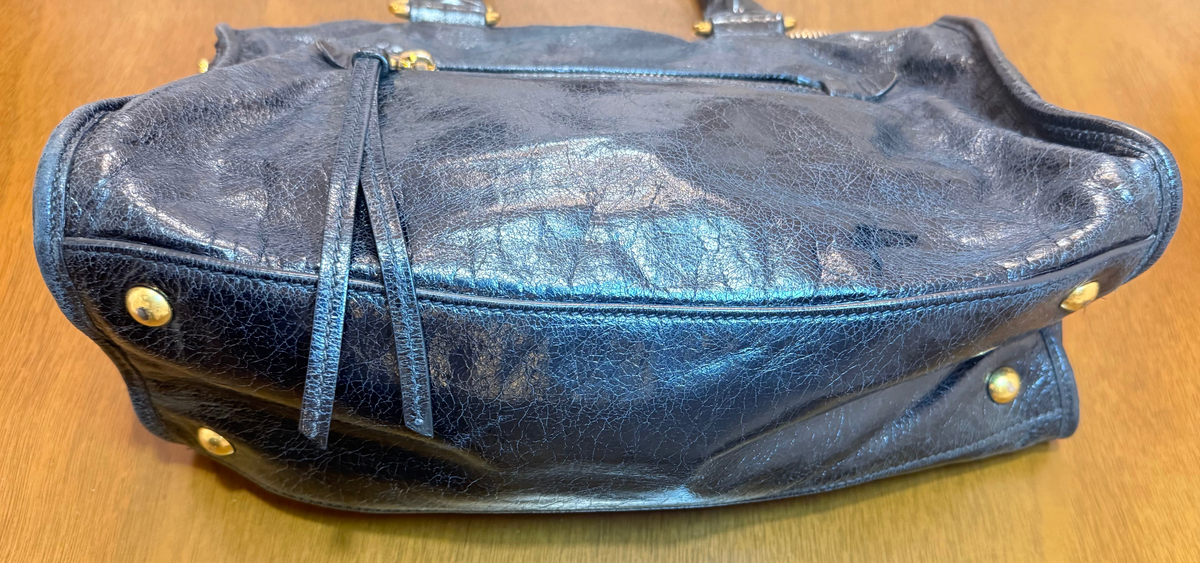 Miu Miu Black Leather Shine Vitello Bag