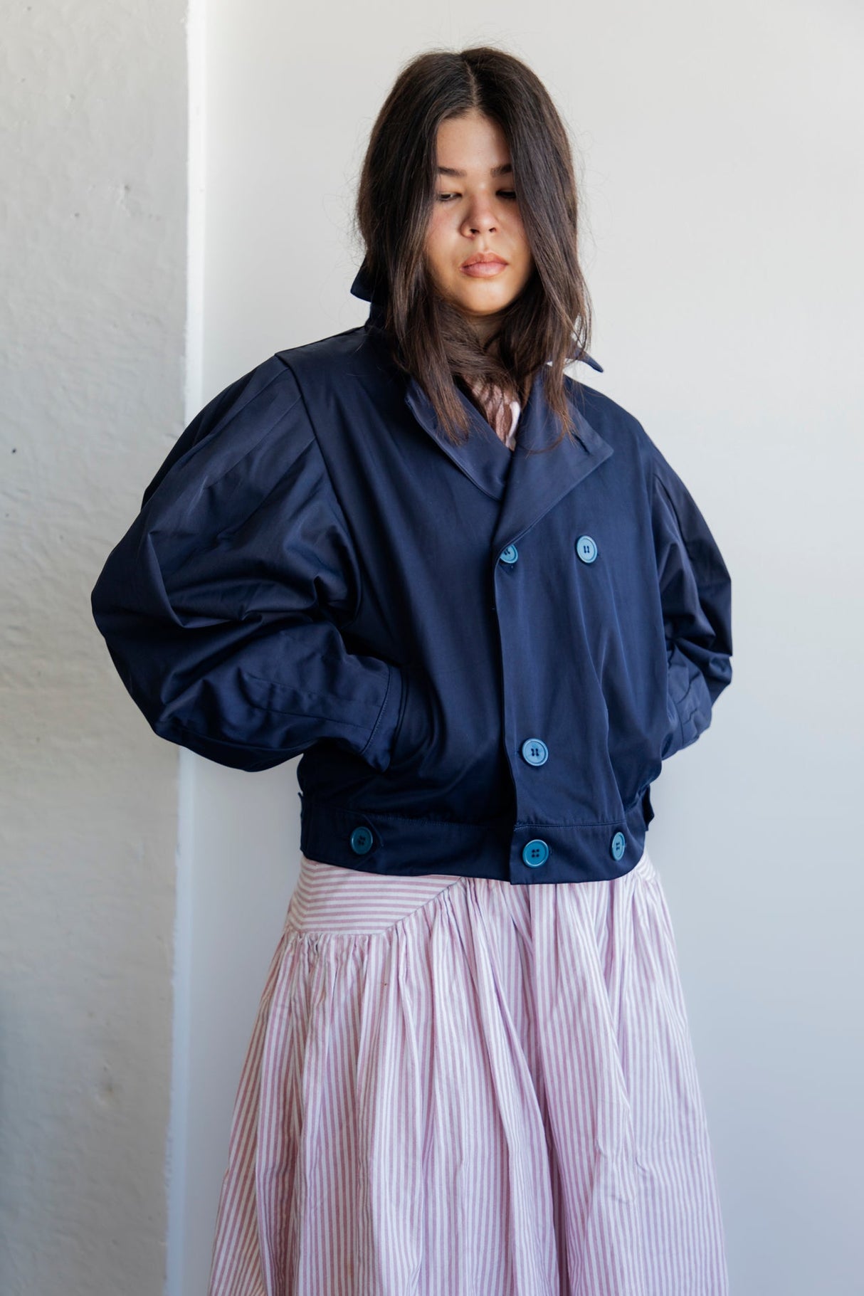 Navy double breasted jacket