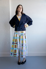 Plaid wide leg pants