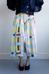 Plaid wide leg pants