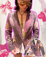 Cavalli purple patchwork blazer