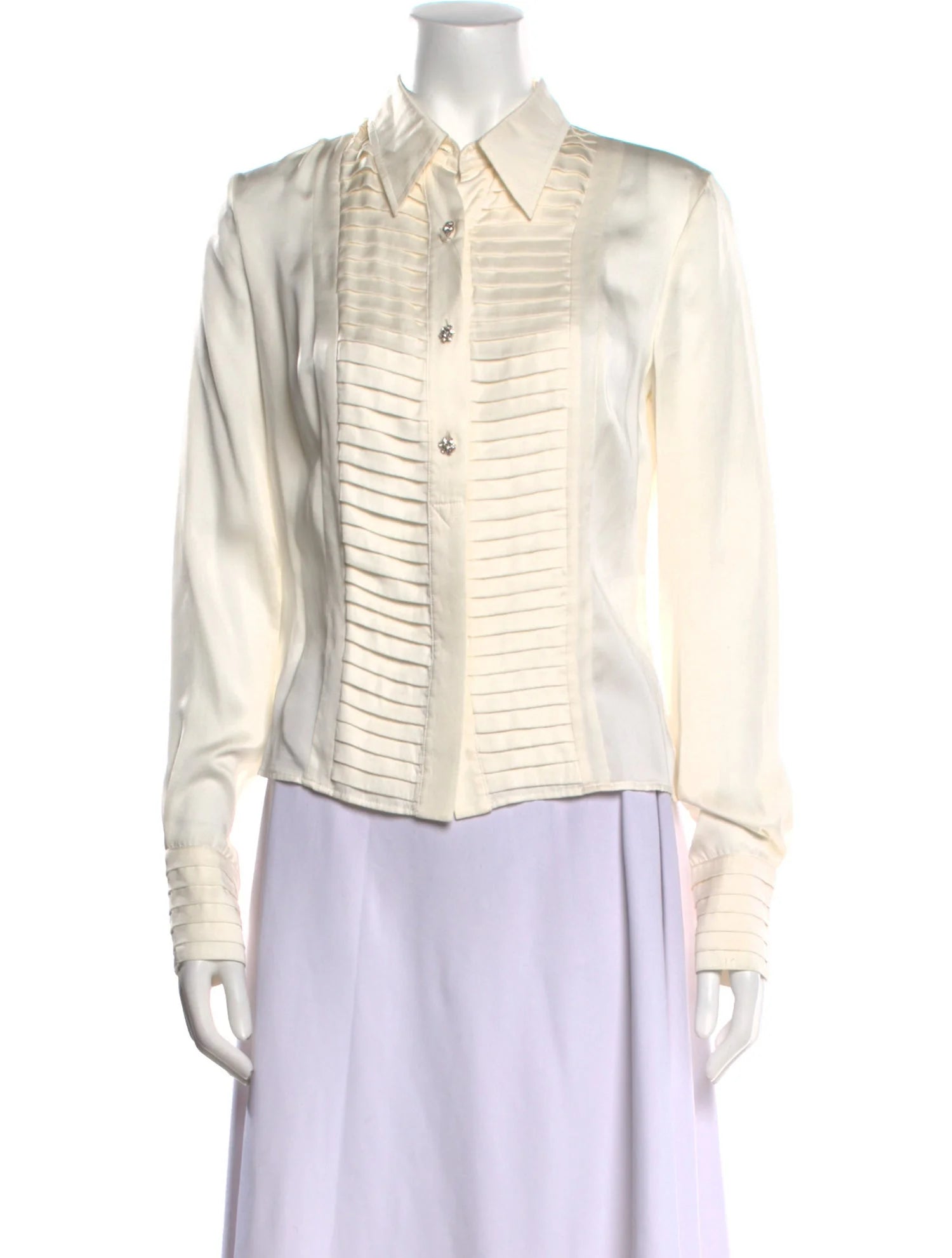 Moschino Jeans Silk Tuxedo Style Button-Up