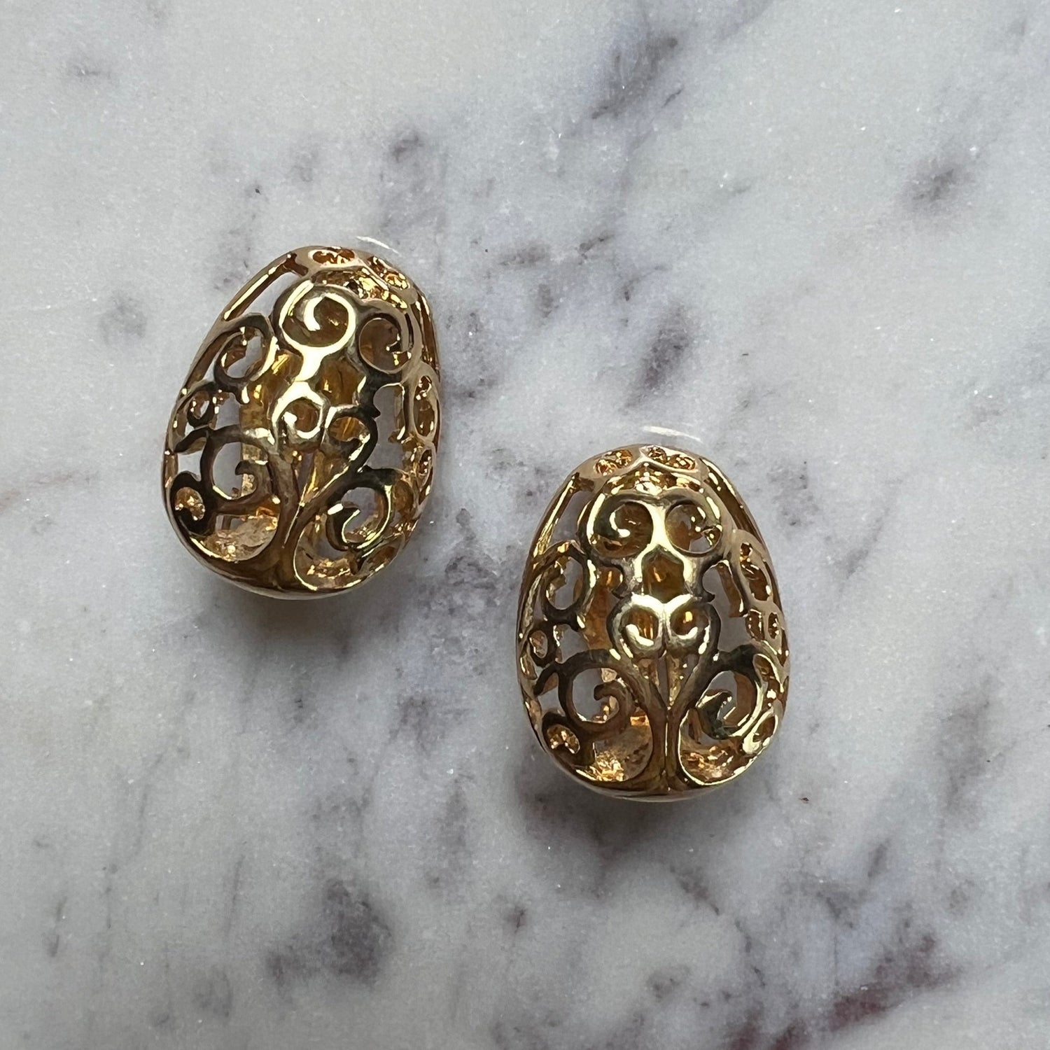 YSL vintage gold plated earrings 