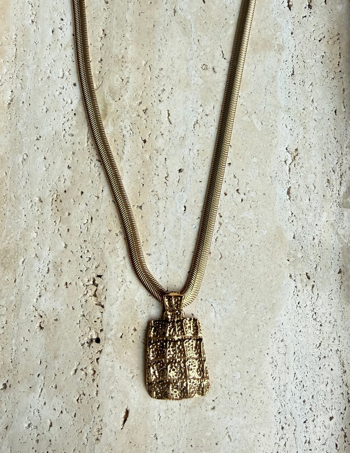 authentic ysl vintage 80s snake chain pendant necklace long 