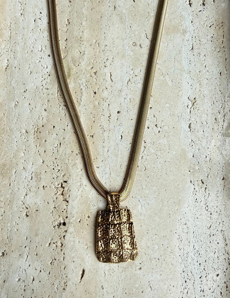 authentic ysl vintage 80s snake chain pendant necklace long 
