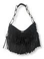 Yves Saint Laurent Vintage Suede Fringe La Boheme Hobo Bag Tom Ford Era 2000s Y2k black authentic