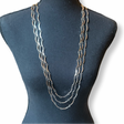 Yves Saint Laurent Vintage Tiered Necklace silver 1980s three chain 