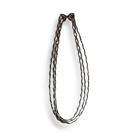 Yves Saint Laurent Vintage Tiered Necklace silver 1980s three chain 