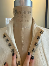 Burberry Size 38 Ivory White Leather Hook Eye Jacket