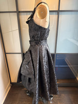 Moschino Size 6 Black Moto Silver Snaps Dress